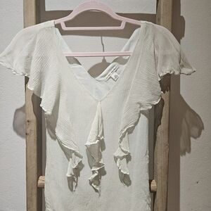 Banana Republic Cream Textured Blouse